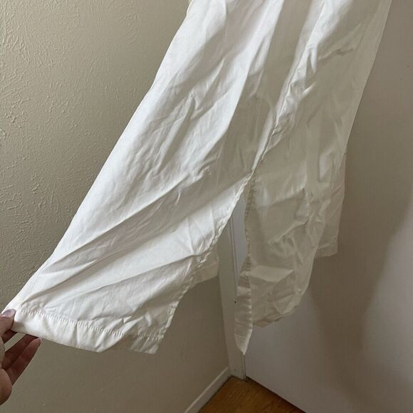 ZERO + Maria Cornejo ivory white long sleeve button down cotton dress US 4 - Picture 10 of 12